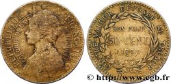 ÎLE DE LA MARTINIQUE Bon pour 50 Centimes Colonie de la Martinique 1897 sans atelier