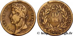 COLONIAS FRANCESAS - Charles X, para Martinica y Guadalupe 10 Centimes Charles X 1827 La Rochelle - H