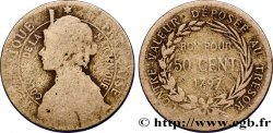 ÎLE DE LA MARTINIQUE Bon pour 50 Centimes Colonie de la Martinique 1897 sans atelier