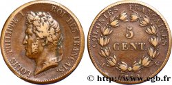 COLONIES FRANÇAISES - Louis-Philippe pour la Guadeloupe 5 Centimes Louis Philippe Ier 1839 Paris - A