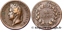 COLONIES FRANÇAISES - Louis-Philippe pour la Guadeloupe 10 Centimes 1841 Paris