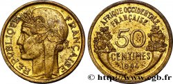 AFRICA OCCIDENTALE FRANCESA 50 Centimes Morlon 1944 Londres