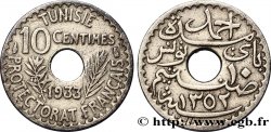 TUNISIA - FRENCH PROTECTORATE 10 Centimes AH 1352 1933 Paris