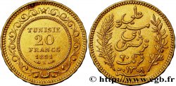 TUNISIA - French protectorate 20 Francs or Bey Ali AH 1308 1891 Paris