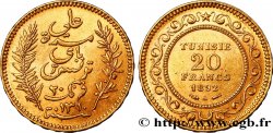 TUNISIE - PROTECTORAT FRANÇAIS 20 Francs or Bey Ali AH 1309 1892 Paris