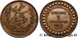 TUNISIA - FRENCH PROTECTORATE 5 Centimes AH1310 1893 Paris
