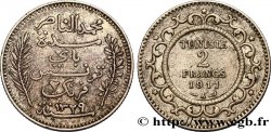 TUNISIA - FRENCH PROTECTORATE 2 Francs AH1329 1911 Paris - A