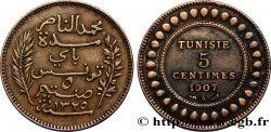 TUNISIA - FRENCH PROTECTORATE 5 Centimes AH1325 1907 Paris