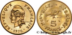 NOUVELLES HÉBRIDES (VANUATU depuis 1980) Essai de 5 Francs 1970 Paris