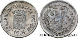 ALGÉRIE 25 Centimes Chambre de Commerce d’Oran 1921 