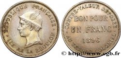 REUNION - Third Republic 1 Franc 1896 Paris