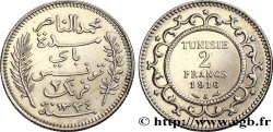 TUNISIE - PROTECTORAT FRANÇAIS 2 Francs AH1334 1916 Paris - A
