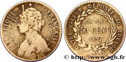 ÎLE DE LA MARTINIQUE Bon pour 50 Centimes Colonie de la Martinique 1897 sans atelier