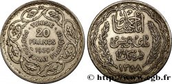 TUNISIE - PROTECTORAT FRANÇAIS 20 Francs au nom du Bey Ahmed an 1358 1939 Paris