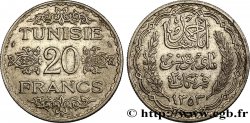 TUNEZ - Protectorado Frances 20 Francs au nom du Bey Ahmed an 1353 1934 Paris