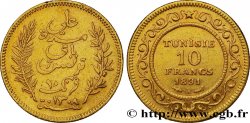 TUNISIA - FRENCH PROTECTORATE 10 Francs or Bey Ali AH1308 1891 Paris
