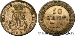 GUYANA FRANCESE 10 Cent. (imes) monogramme de Louis-Philippe 1846 Paris 