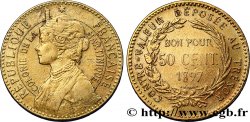 ÎLE DE LA MARTINIQUE Bon pour 50 Centimes Colonie de la Martinique 1897 sans atelier