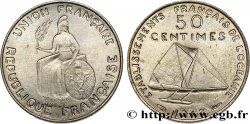 POLINESIA FRANCESE - Oceania Francese Essai de 50 Centimes type avec listel en relief 1948 Paris 