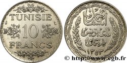 TUNISIA - FRENCH PROTECTORATE 10 Francs au nom du Bey Ahmed datée 1353 1934 Paris