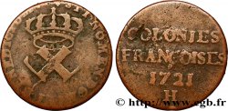 AMÉRIQUE - Louisiane, Acadie, Canada 9 Deniers des Colonies Françoises 1721 La Rochelle - H