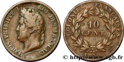 FRANZÖSISCHE KOLONIEN - Louis-Philippe, für Guadeloupe 10 Centimes Louis Philippe Ier 1839 Paris - A