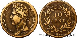 COLONIES FRANÇAISES - Charles X, pour la Martinique et la Guadeloupe 10 Centimes Charles X 1827 La Rochelle - H