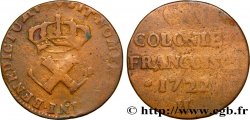 AMÉRIQUE - Louisiane, Acadie, Canada 9 Deniers, Colonies Françoises 1722 La Rochelle