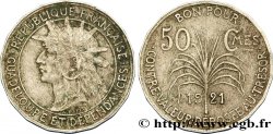 GUADELOUPE Bon pour 50 Centimes indien caraïbe / canne à sucre 1921