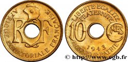 AFRIQUE ÉQUATORIALE FRANÇAISE - FRANCE LIBRE 10 Centimes 1943 Prétoria