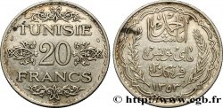 TUNISIA - French protectorate 20 Francs au nom du  Bey Ahmed an 1353 1934 Paris