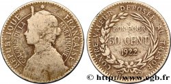ÎLE DE LA MARTINIQUE Bon pour 50 Centimes Colonie de la Martinique 1922 sans atelier