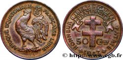 AFRIQUE ÉQUATORIALE FRANÇAISE - FRANCE LIBRE 50 Centimes 1943 Prétoria TTB+
