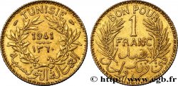 TUNISIA - Protettorato Francese Bon pour 1 Franc sans le nom du Bey AH1360 1941 Paris 