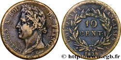 COLONIE FRANCESI - Carlo X, per Guyana 10 Centimes Charles X 1828 Paris - A 