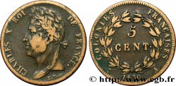 FRENCH COLONIES - Charles X, for Guyana 5 Centimes Charles X 1830 Paris - A