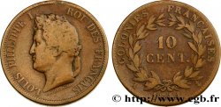 COLONIE FRANCESI - Luigi Filippo, per Guadalupa 10 Centimes 1841 Paris 