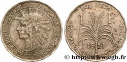 GUADELOUPE Bon pour 1 Franc indien caraïbe / canne à sucre 1921 