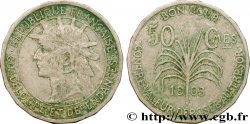GUADALUPE Bon pour 50 Centimes indien caraïbe / canne à sucre 1903