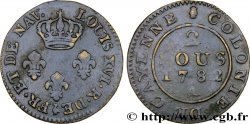 GUYANE FRANÇAISE 2 Sous colonies de Cayenne 2e type frappe médaille 1782 Paris - A