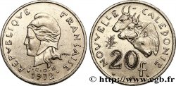 NEW CALEDONIA 20 Francs I.E.O.M. Marianne / zébus d’élevage de Nouvelle Calédonie  1972 Paris