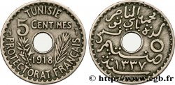 TUNISIA - Protettorato Francese 5 Centimes AH 1337 1918 Paris 