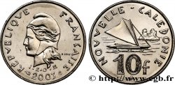 NUEVA CALEDONIA 10 Francs I.E.O.M. Marianne / paysage maritime néo-calédonien avec pirogue à voile 2003 Paris