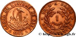 ÉGYPTE - CANAL DE SUEZ Bon pour 1 Franc CH. &. A. BAZIN 1865