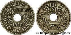 TUNISIE - PROTECTORAT FRANÇAIS 25 Centimes AH1338 1920 Paris