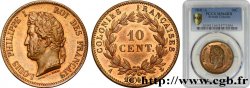 COLONIE FRANCESI - Luigi Filippo, per Guadalupa 10 Centimes 1841 Paris