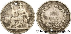 COCHINCHINA FRANCESA 20 Centimes (monnaie percée) 1879 Paris
