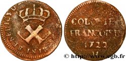 AMÉRIQUE - Louisiane, Acadie, Canada 9 Deniers, Colonies Françoises 1722 La Rochelle