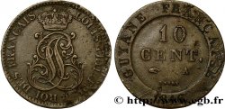 FRENCH GUIANA 10 Cent. (imes) monogramme de Louis-Philippe 1846 Paris