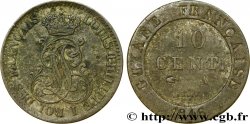 GUYANA FRANCESE 10 Cent. (imes) monogramme de Louis-Philippe 1846 Paris